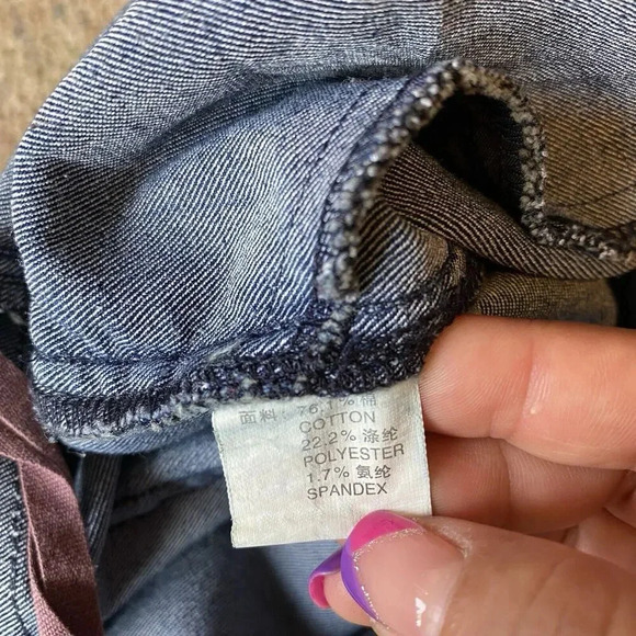 VTG FISHING JEANS Y2K MID RISE DARKBLUE Floral XL RAVE PUNKY FISH STRETCH POCKET - Picture 5 of 12